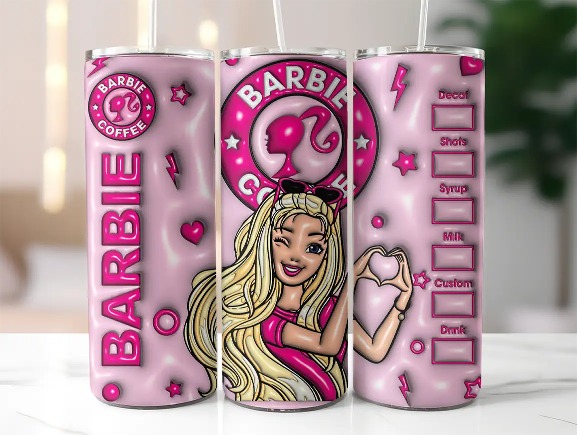 tumb-3d-barbie-coffee Tumbler - 3D Barbie coffee - Слика 1